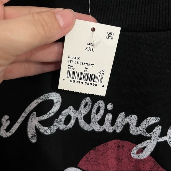 nwt The Rolling Stones Santa Hat Crop Sweatshirt Size XXL - Picture 4 of 7